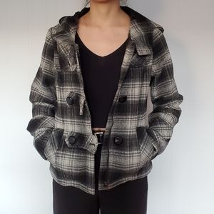 Wool-blend Plaid Coat